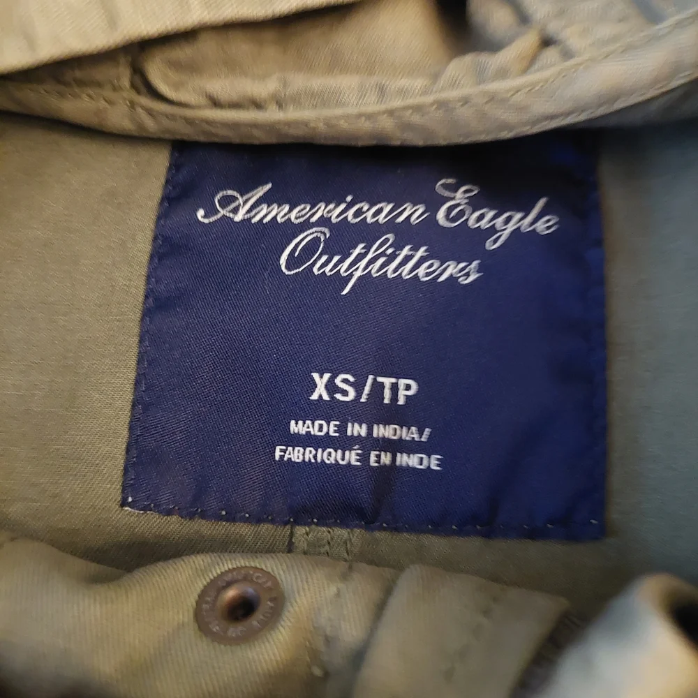 American Eagle Army Green Military Lightweight Parka Jacket Cinch Waist Size XS